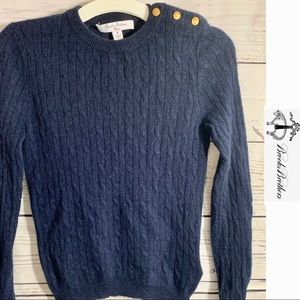 Girls Cashmere Cable Crewneck Sweater